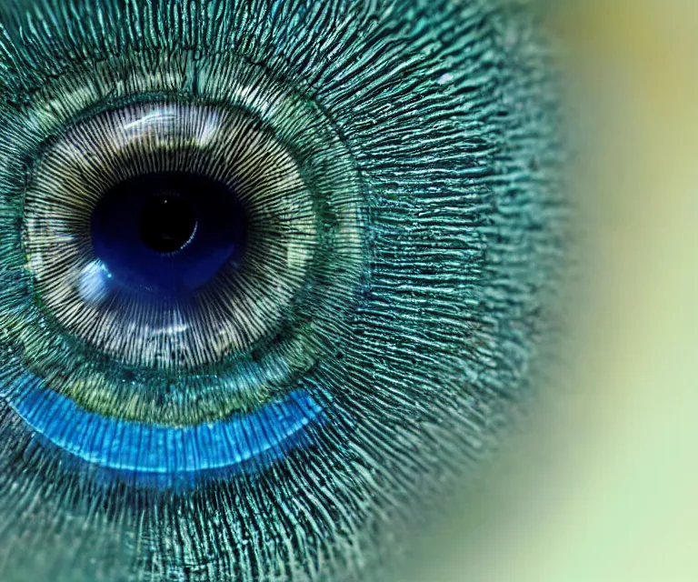 Image similar to close up of a green eye iris, perfect composition, symmetrical, blue electrical sparks, macro lens, 7 0 mm, highly detailed, photorealistic