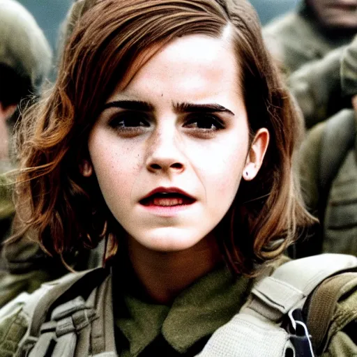 Image similar to Emma Watson starring in Saving Private Ryan