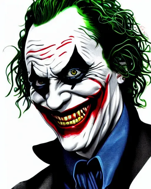 Image similar to the joker 8 k, concept art, extremely detailed, art by h. r. geiger
