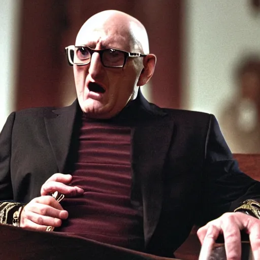 Prompt: uncle junior soprano screaming in church like a demented maniac