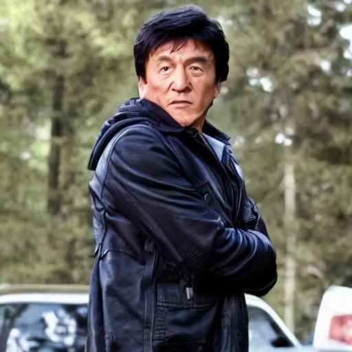 Image similar to jackie chan as dean winchester in supernatural