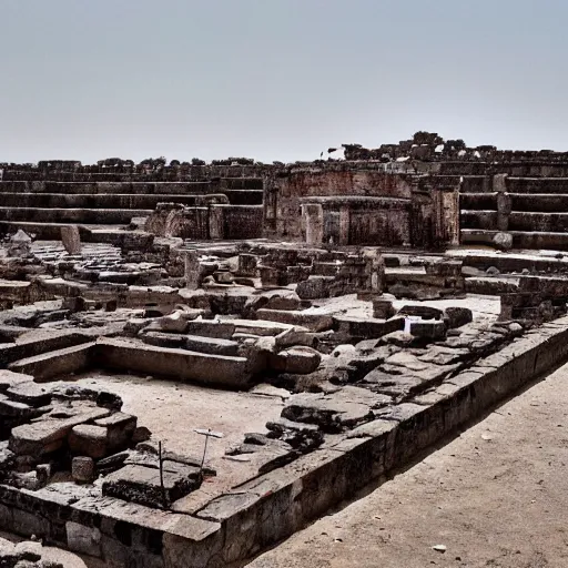 Prompt: Ruins of an walmart Temple in mesopotanian ancient city, walmart temple, award winning photo