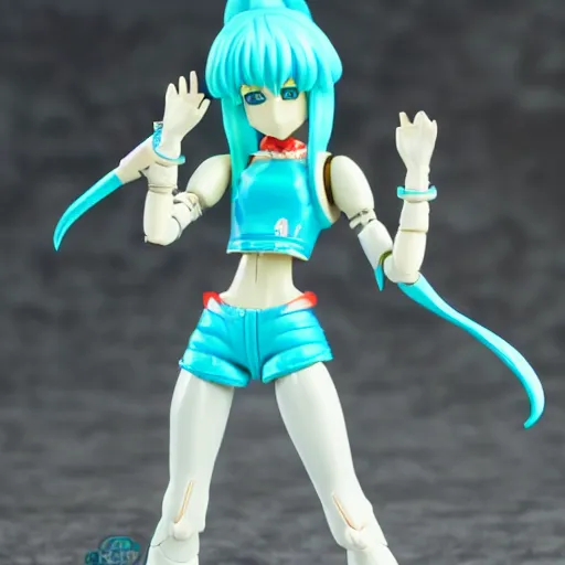 Image similar to 1 9 8 0 s kenner style action figure of hatsune miku, 5 points of articulation, full body, 4 k, highly detailed