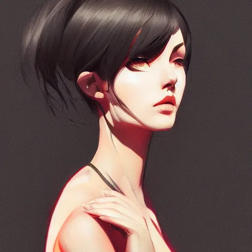 Image similar to a beautiful artwork side profile portrait of a witch by ilya kuvshinov, featured on artstation