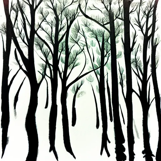 Prompt: zen forest ink - s 1 5 0