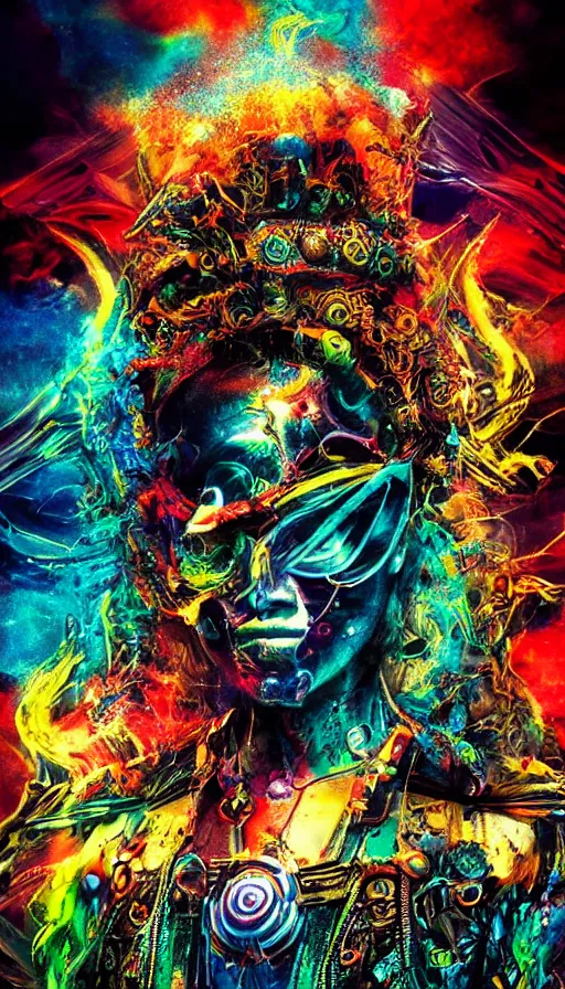 Image similar to psytrance artwork, by zack snyder