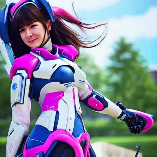 Prompt: d. va from overwatch realistic