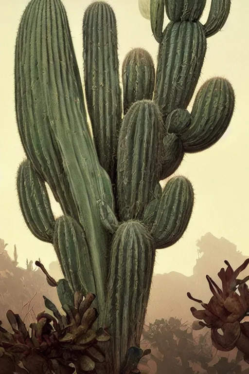Image similar to ultra realistic illustration, cactus plant drawing closeup, elegant, highly detailed, digital painting, concept art, smooth, sharp focus, illustration, art by greg rutkowski and alphonse mucha