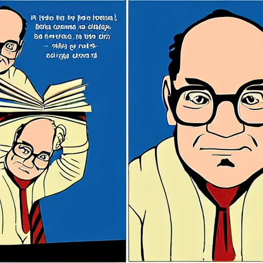 Prompt: George Costanza, comic strip style, portrait, by Bill Watterson