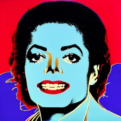 Image similar to Michael Jackson in the style of Andy Warhol