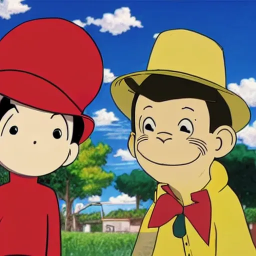 Image similar to anime curious george