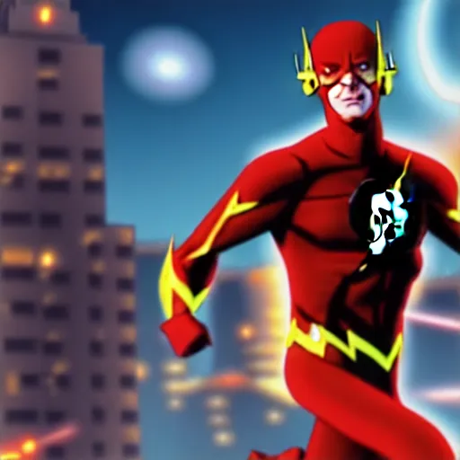 the flash from dc comics running through a city, | Stable Diffusion |  OpenArt