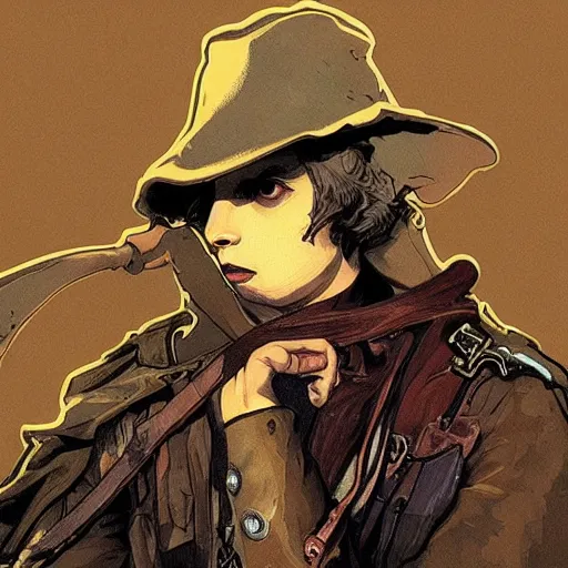 Image similar to an ultra detailed vector image of michael cera dressed as the hunter from bloodborne, concept art by alphonse mucha and greg rutkowski, bloodborne horror