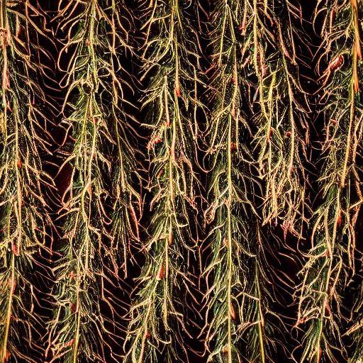 Prompt: high quality studio photography of a hyssop branch covered in blood, solid background