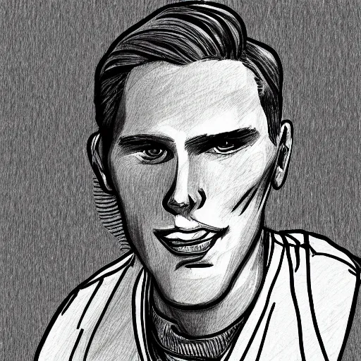 Prompt: one - line drawing of jerma 9 8 5