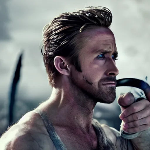 Image similar to Ryan Gosling as wolverine from The Wolverine 2013 movie still