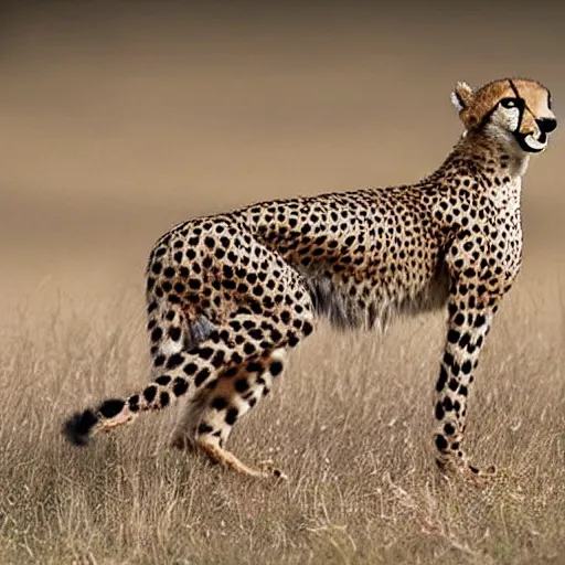 Image similar to a hybrid of a cheetah and a rabbit, national geographic photo