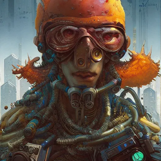 Image similar to akah 0 c 0 k apocalyptic cyberpunk medium shot by gaston bussierre and charles vess and james jean and erik jones and rhads, inspired by rick and morty, epic, funny, huge scale, beautiful fine face features, intricate high details, sharp, ultradetailed