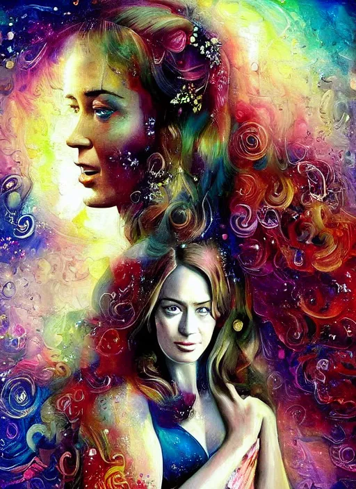 Prompt: amazingly pretty painting depiction of 20 year old Emily Blunt as a young goddess staring seductively at you. ultra detailed painting at 16K resolution and amazingly epic visuals. epically beautiful image. amazing effect, image looks gorgeously crisp as far as it's visual fidelity goes, absolutely outstanding. vivid clarity. ultra. iridescent. mind-breaking. mega-beautiful pencil shadowing. beautiful face. Ultra High Definition. godly shading. amazingly crisp sharpness. photorealistic film cel processed twice..