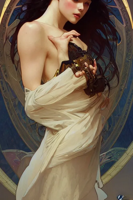 Image similar to i've met you thousands of times in thousands of stories, romantic, elegant intricate digital painting artstation concept art smooth sharp focus illustration, art by artgerm and greg rutkowski and alphonse mucha