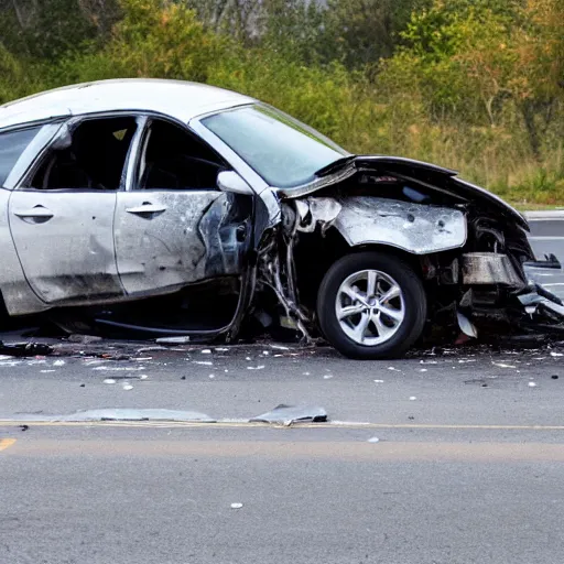 Image similar to ultra detailed photo of a car crash