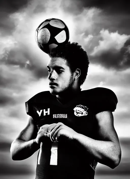 Image similar to football black and white portrait white sky in background