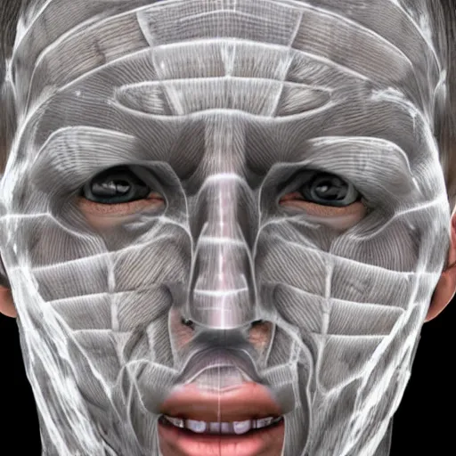 Image similar to a human being with carbon fiber skin,