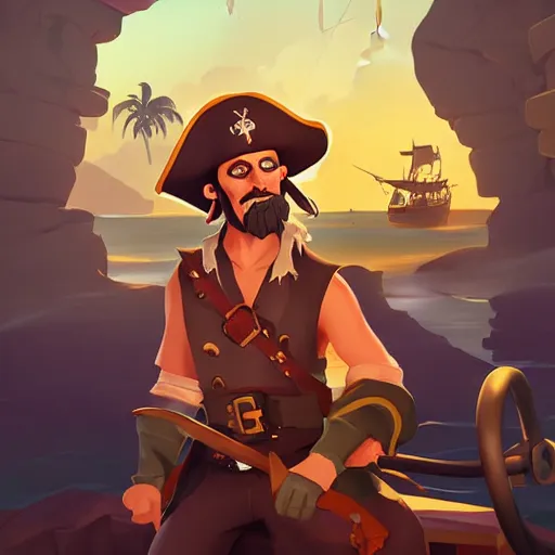 Image similar to painting jack the pirate on sea of thieves game avatar hero smooth face median photoshop filter cutout vector behance hd by jesper ejsing, by rhads, makoto shinkai and lois van baarle, ilya kuvshinov, rossdraws, illustration, art by ilya kuvshinov and gustav klimt