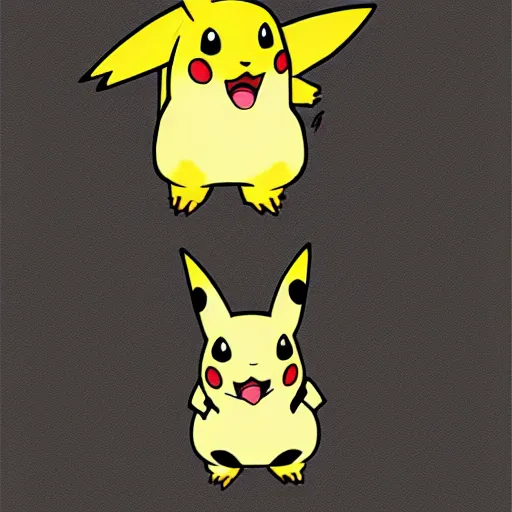 Image similar to a cow shaped Pikachu, Ken Sugimori style