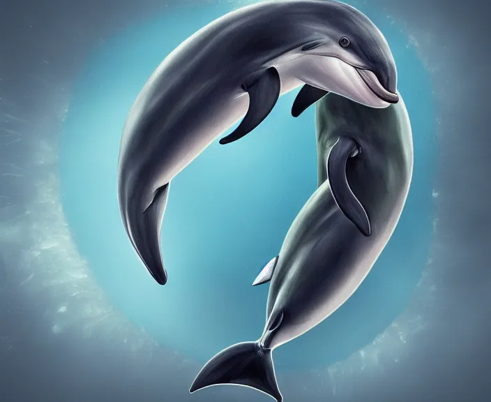 Prompt: Hybrid Between a Human and an Dolphin, Digital Art, HD, HQ, 4K