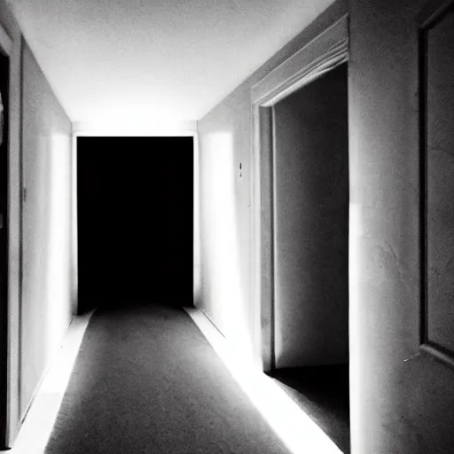 Image similar to dark figure looming in a closet, creepy, horror, dramatic lighting,