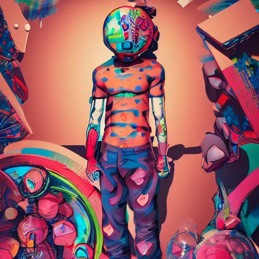 Image similar to hi mark ( akwaaba tommy ), in the style of billelis and james jean and pedro conti and stanley kubrick, kawaii colors, photorealistic, epic, super technical, 3 d render