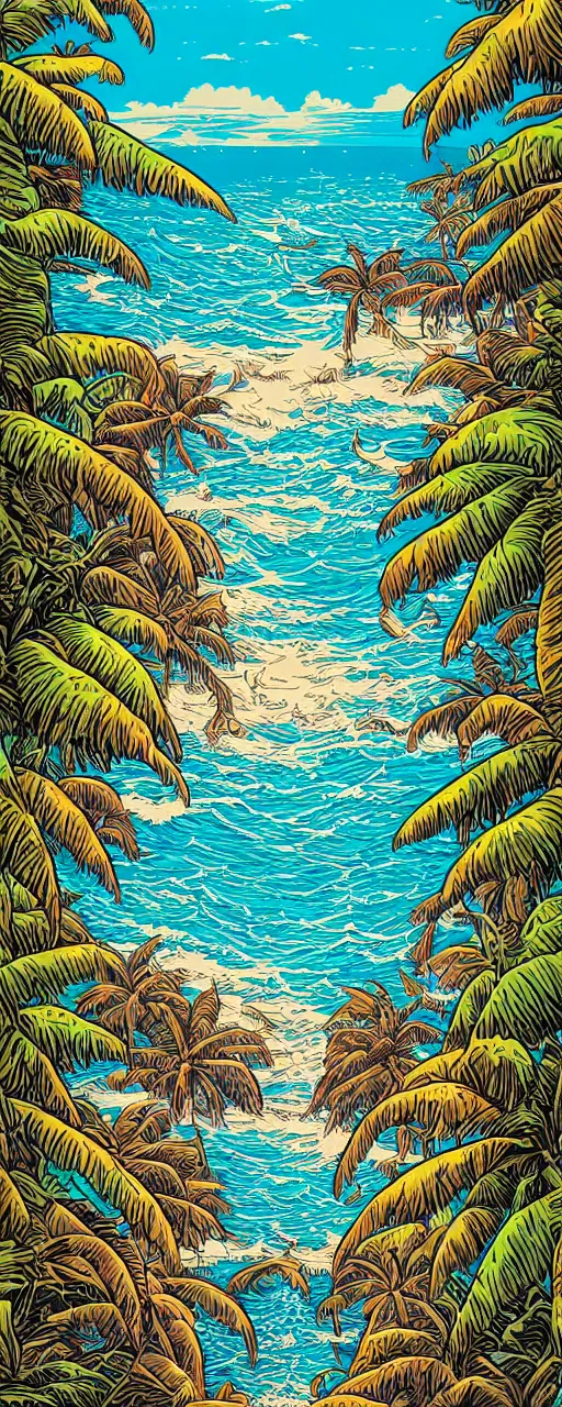 Image similar to the caribbean sea by dan mumford