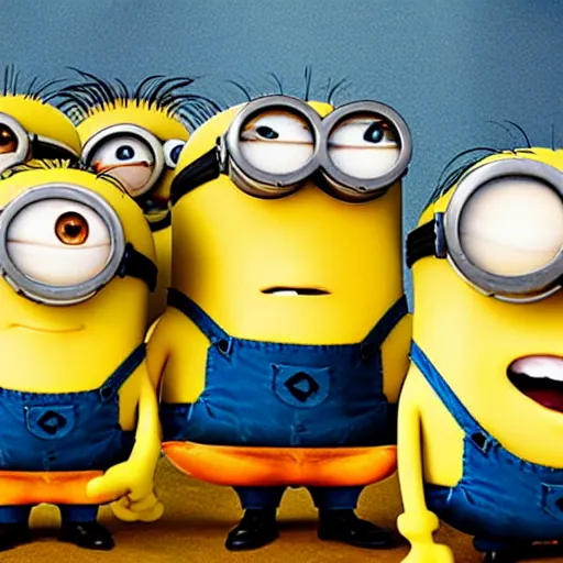 photograph of minions from despicable me in a circle | Stable Diffusion ...
