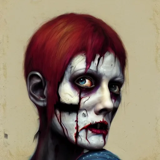 Prompt: color head portrait of singer alison shaw from the band called the cranes as a zombie, 7 days to die zombie, gritty background, fine art, award winning, intricate, elegant, sharp focus, cinematic lighting, digital painting, 8 k concept art, art by michael hussar, art by brom, art by guweiz and z. w. gu, 8 k