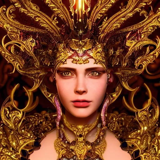 Image similar to portrait of wonderful princess, glowing, ornate and intricate, jaw dropping, dynamic lighting, intricate and detailed, 4 k octane render