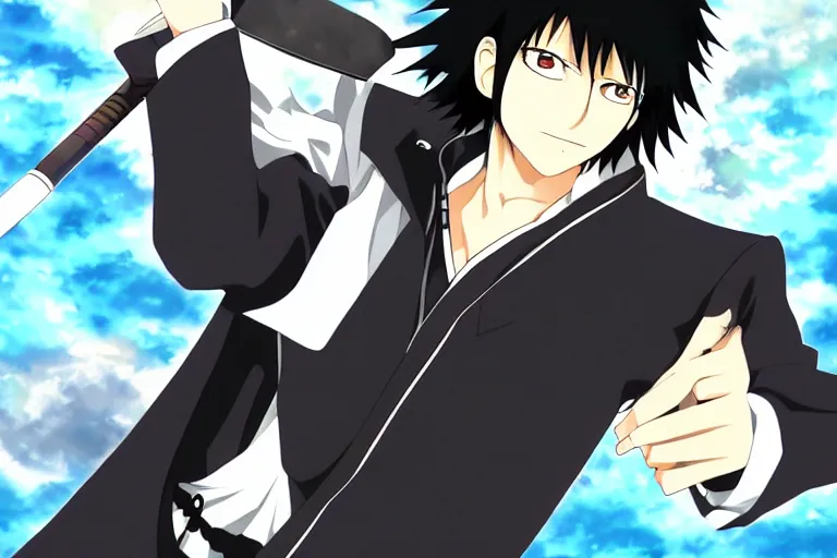 Image similar to hijikata toushirou, anime, short black hair, katekyo hitman reborn