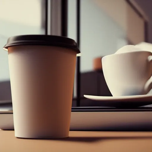 Image similar to : sloppy old cup of coffee spilling onto computer monitor unrealengine ,cinematic, hyper realism, high detail, octane render, 8k