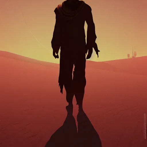 Image similar to saudi arab man standing in the dessert digital art in the style of greg rutkowski and craig mullins, 4 k