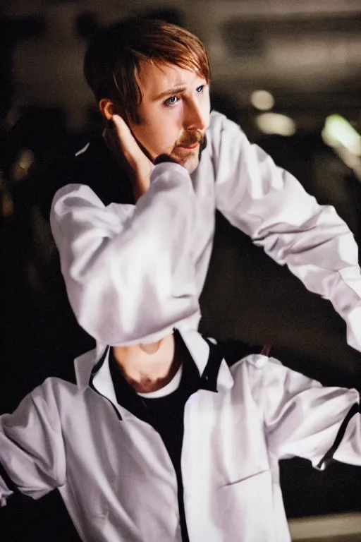 Image similar to Cosplay photography of Ryan Gosling as Shinji Ikari