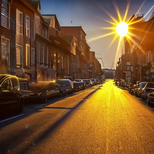 Image similar to beautiful photograph of a street during a golden hour