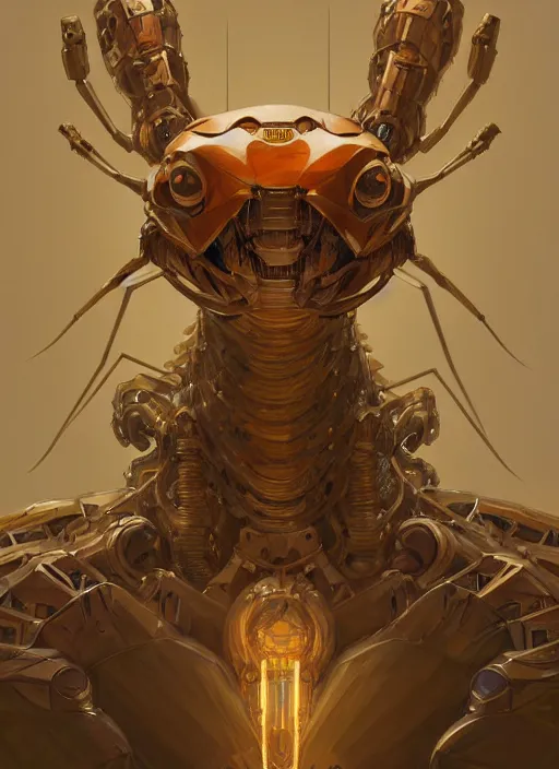 Prompt: portrait of anthropomorphic mecha - camel spider caddisfly - mathematician, intricate, elegant, highly detailed animal monster, digital painting, artstation, concept art, smooth, sharp focus, illustration, art by artgerm and greg rutkowski and alphonse mucha, 8 k