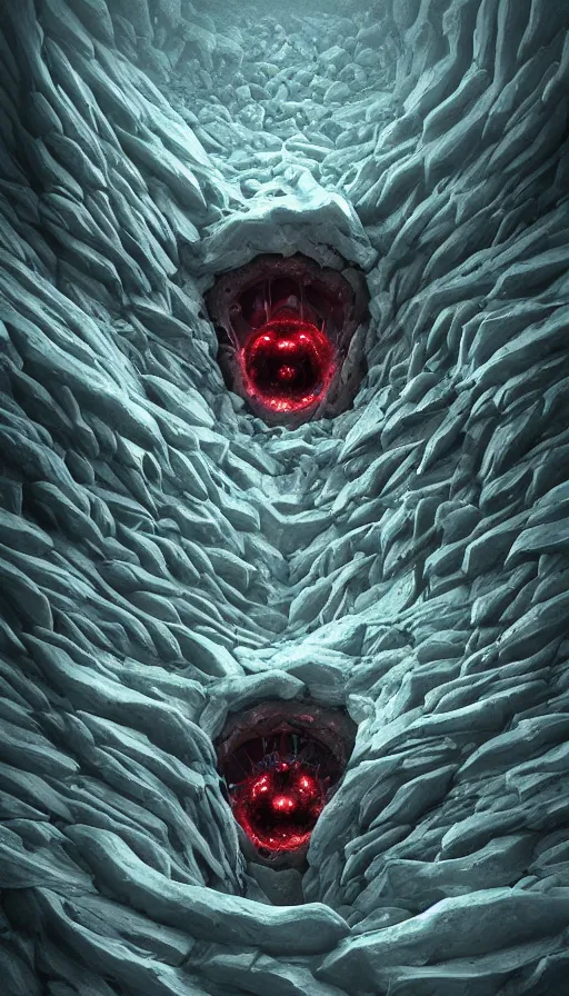 Image similar to a storm vortex made of many demonic eyes and teeth, by filip hodas