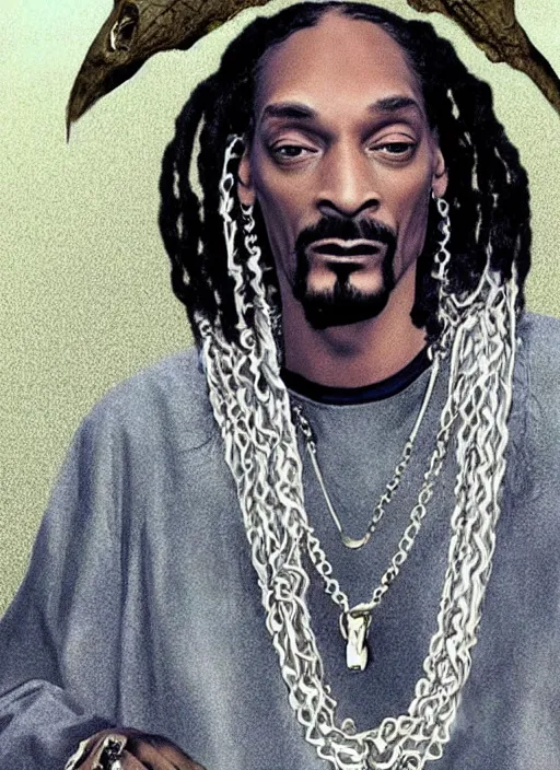 Image similar to Snoop dogg in the lord of the ring's universe