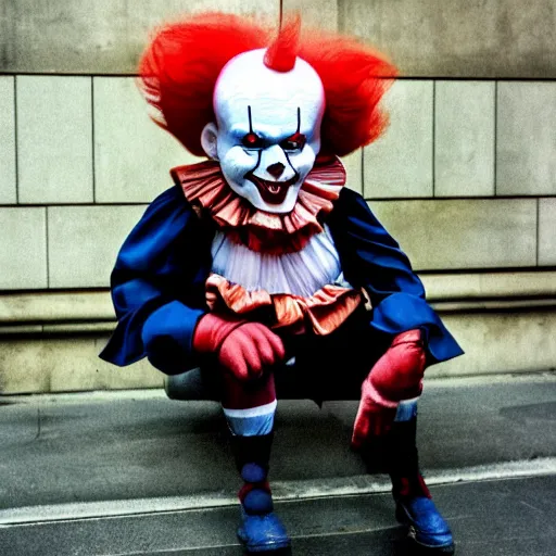 Image similar to Pennywise the clown as a central banker