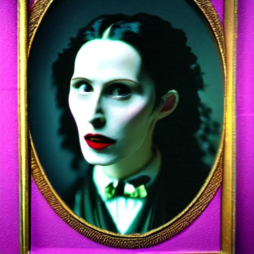 Prompt: a realistic detailed studio portrait photo of lucy from bram stoker's dracula, medical stitches vaporwave