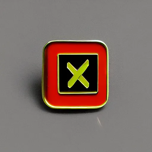 Image similar to a photo of a retro 1 9 6 0 s minimalistic clean fire warning label enamel pin, studio lighting, behance