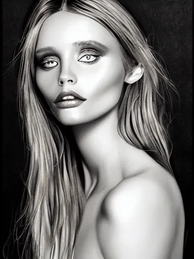 Prompt: portrait of abbey lee by guillermo lorca