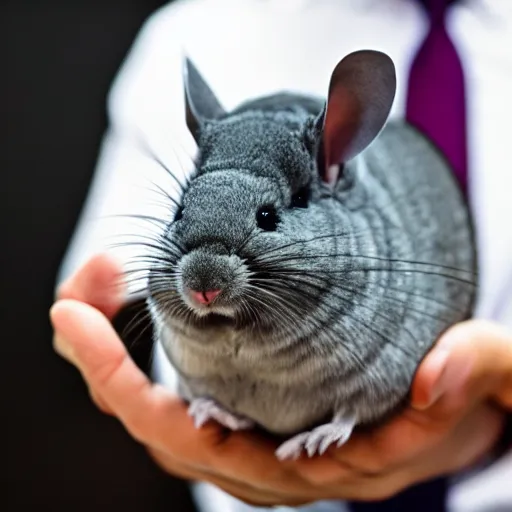 Image similar to a Chinchilla wearing a business suit