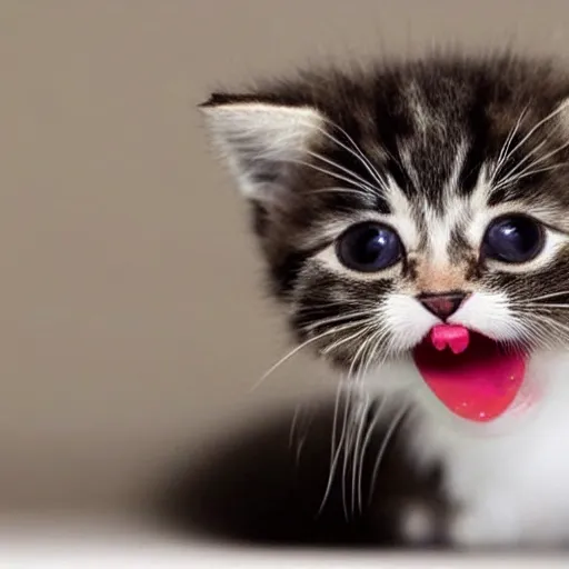 Prompt: kitten with its tongue out